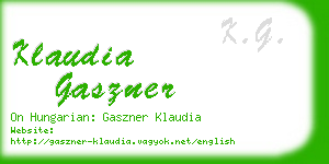 klaudia gaszner business card